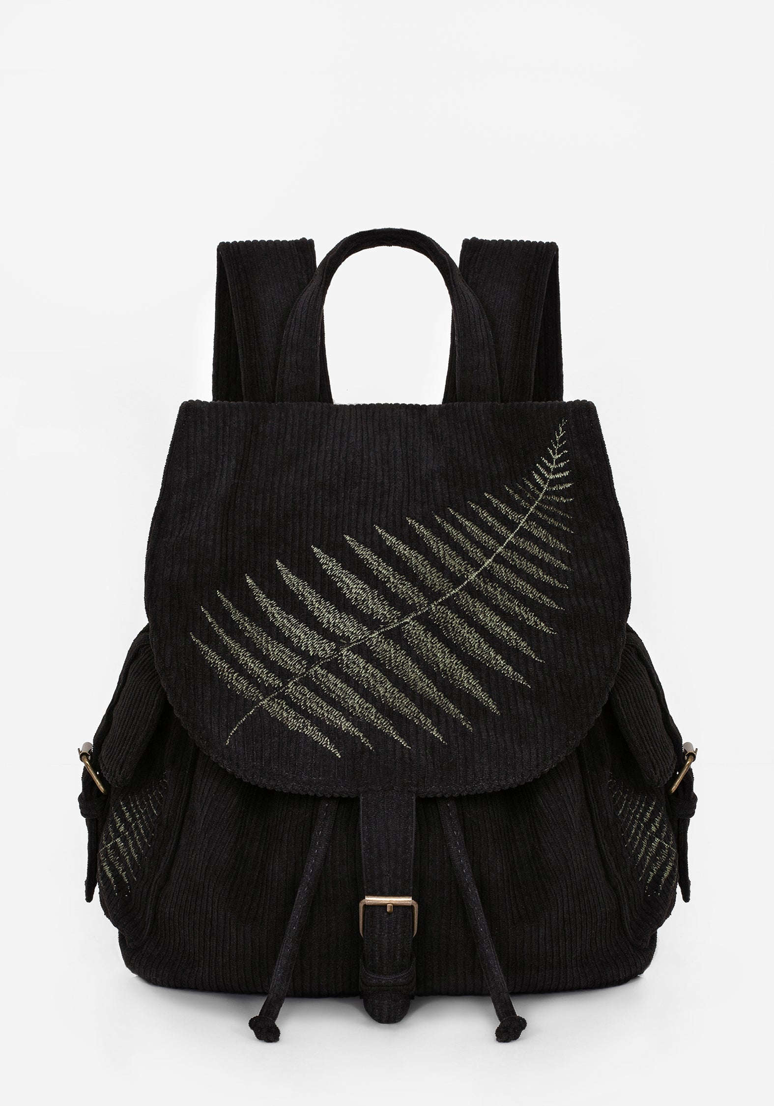 Fern Embroidered Satchel Backpack