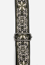 Portent Debossed Zip Front Crossbody Bag