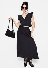 Crux Broderie Button Up Sleeveless Blouse Top