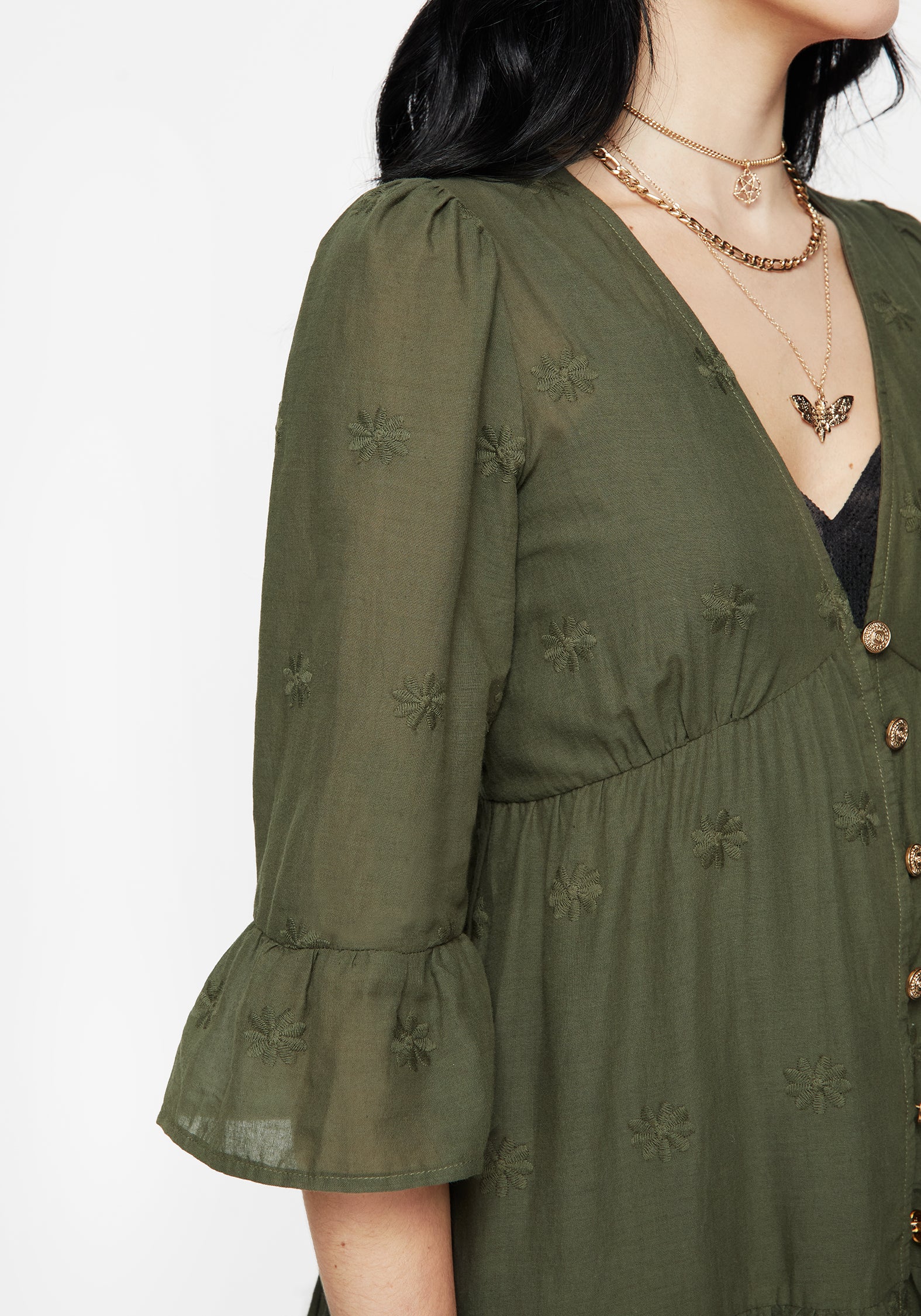 Gossamer Tiered Overdress - Green
