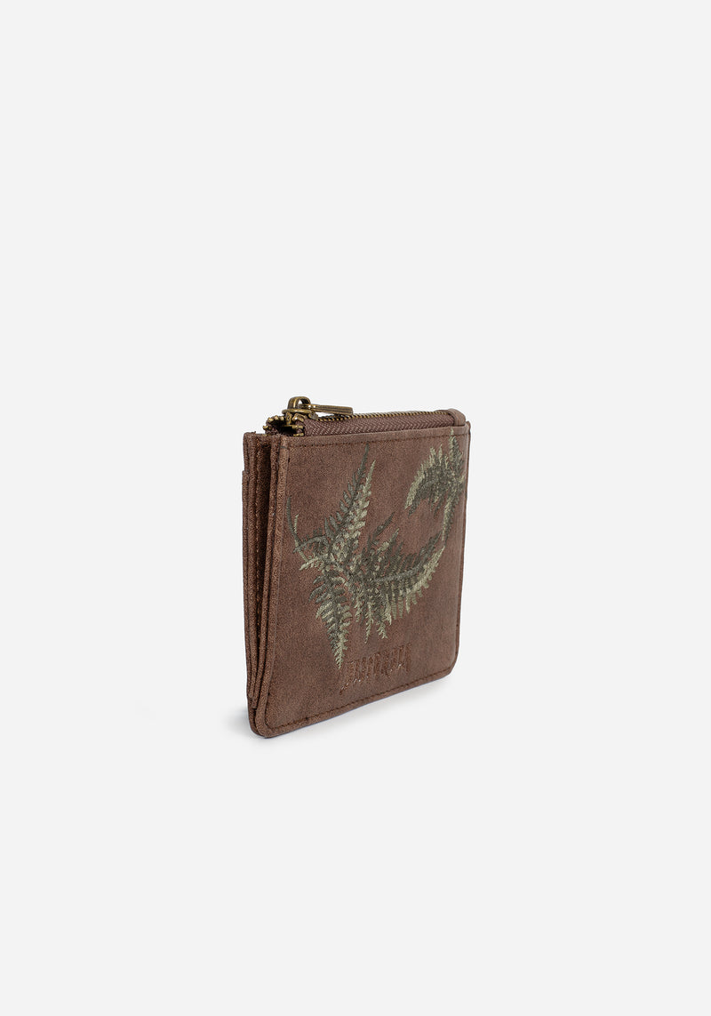 Fern Embroidered Card Holder