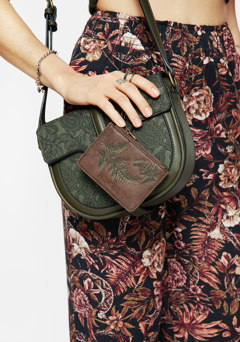 Fern Embroidered Card Holder