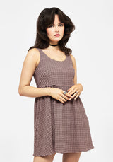 Midora Crinkle Check Mini Skater Dress