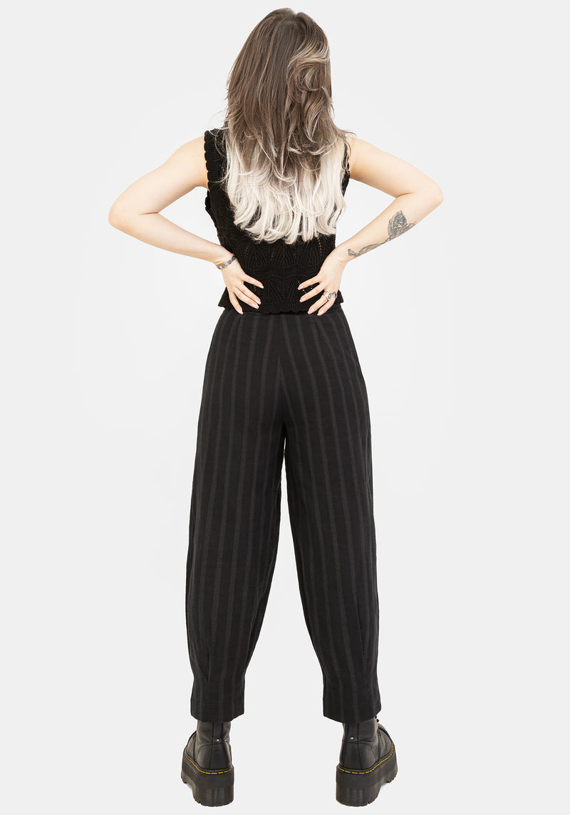 Delores Striped Cotton Balloon Trousers