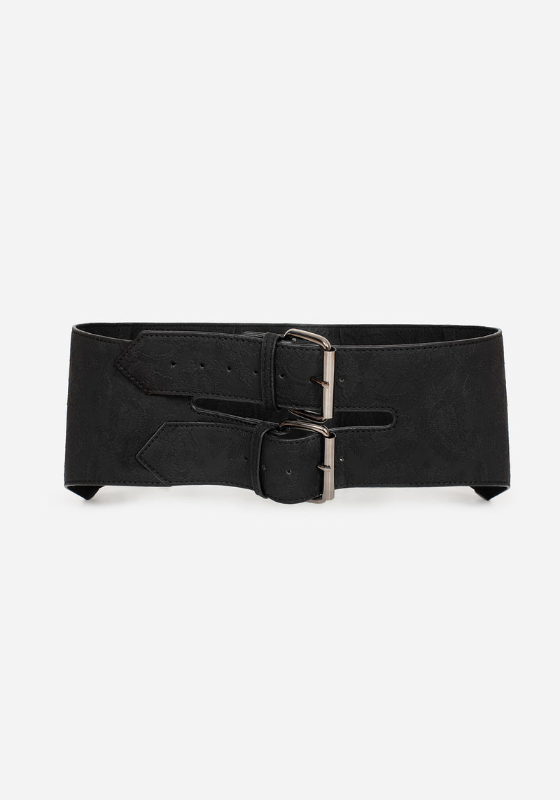 Apricity Paisley Debossed Waist Belt