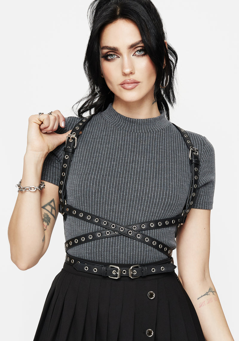 Rivet Eyelet Buckle Wrap Harness
