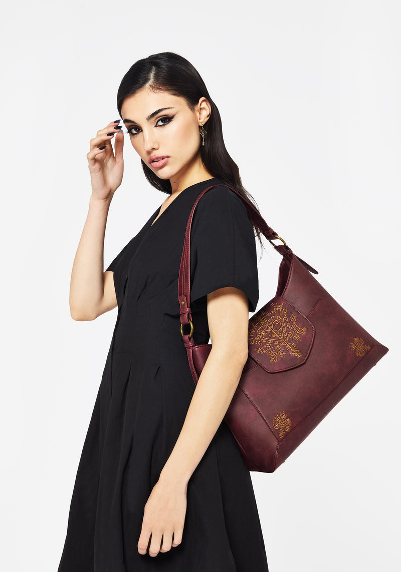 Neriene Embroidered Slouchy Shoulder Bag