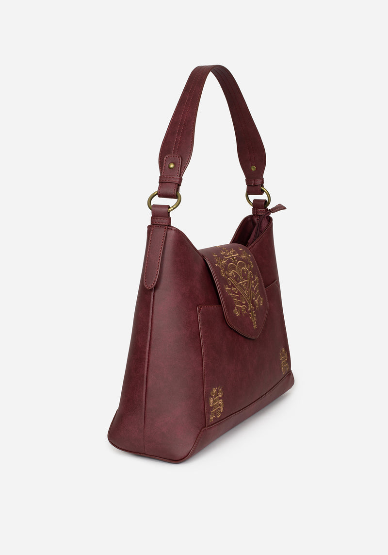 Neriene Embroidered Slouchy Shoulder Bag