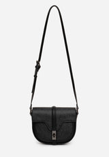 Cypress Paisley Debossed Crossbody Satchel Bag - Black