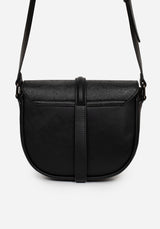 Cypress Paisley Debossed Crossbody Satchel Bag - Black