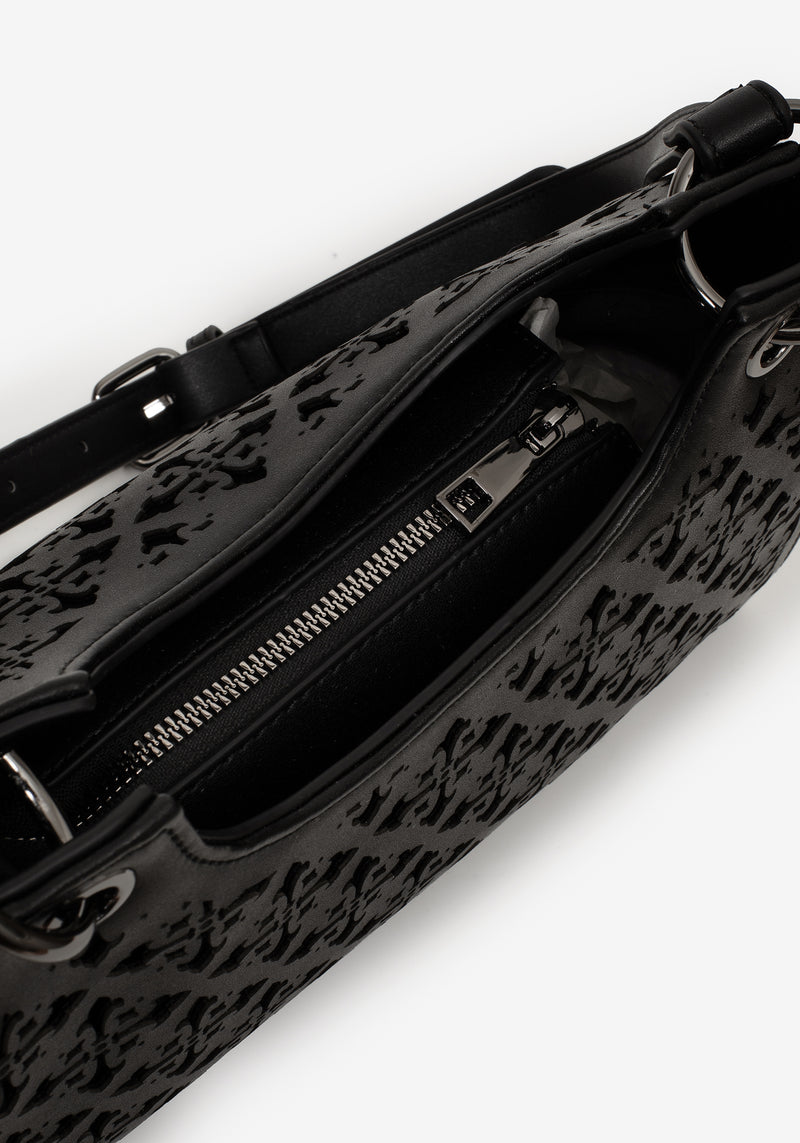 Crux Cut Out Faux Leather Shoulder Bag