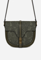 Cypress Paisley Debossed Crossbody Satchel Bag - Green