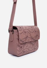 Rosethorn Floral Debossed Crossbody Bag