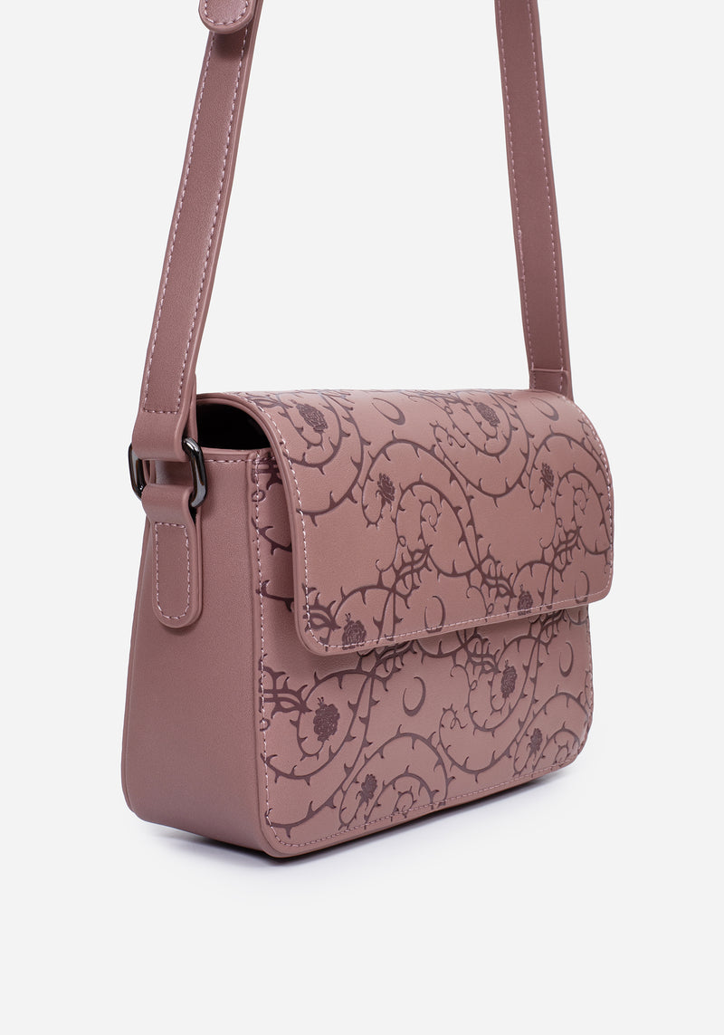 Rosethorn Floral Debossed Crossbody Bag
