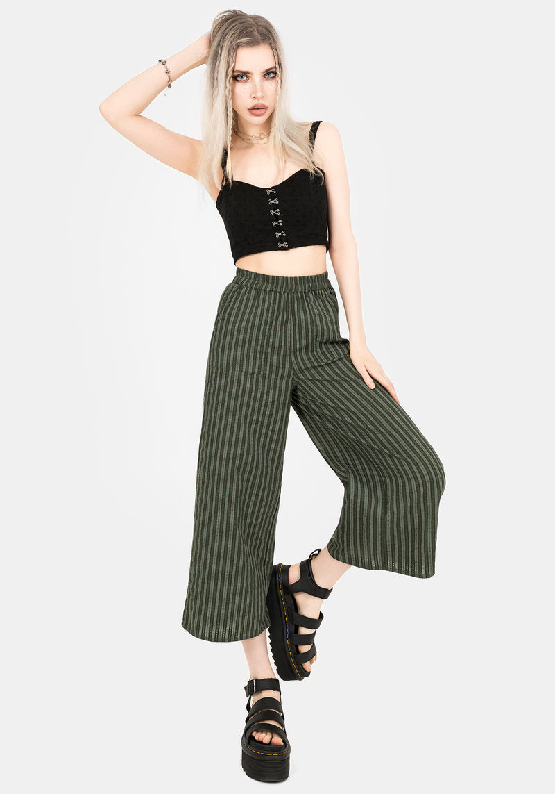 Memorantia Wide Leg Culottes - Green