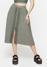 Alder Cotton Ivy Detail Midi Skirt