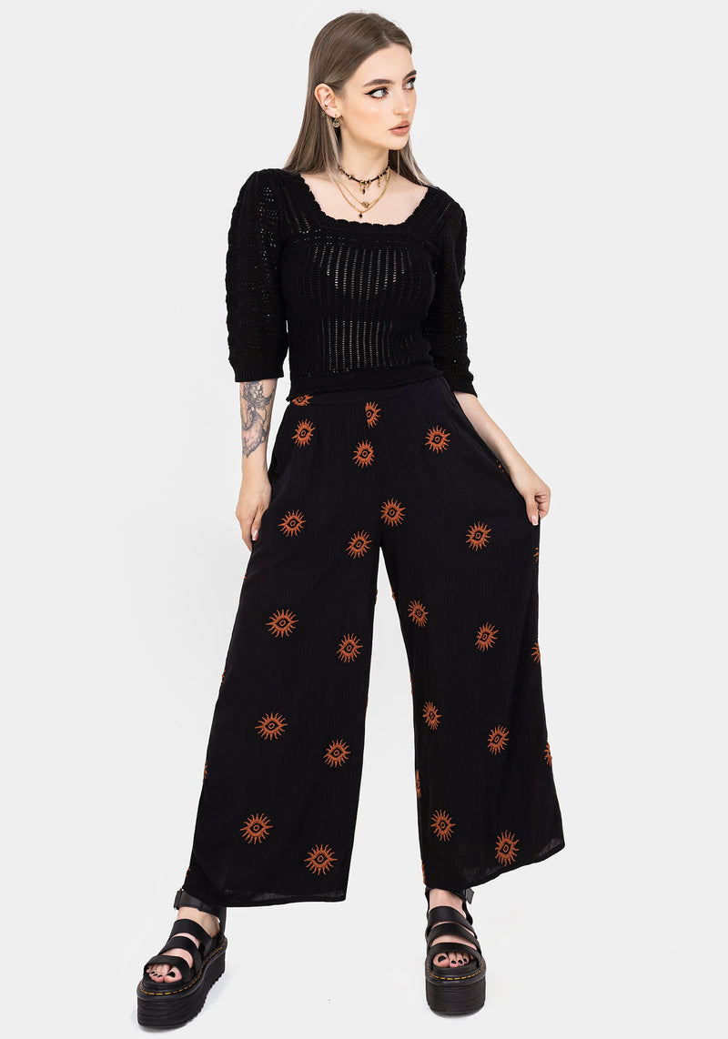 Solstice Embroidered Wide Leg Culotte