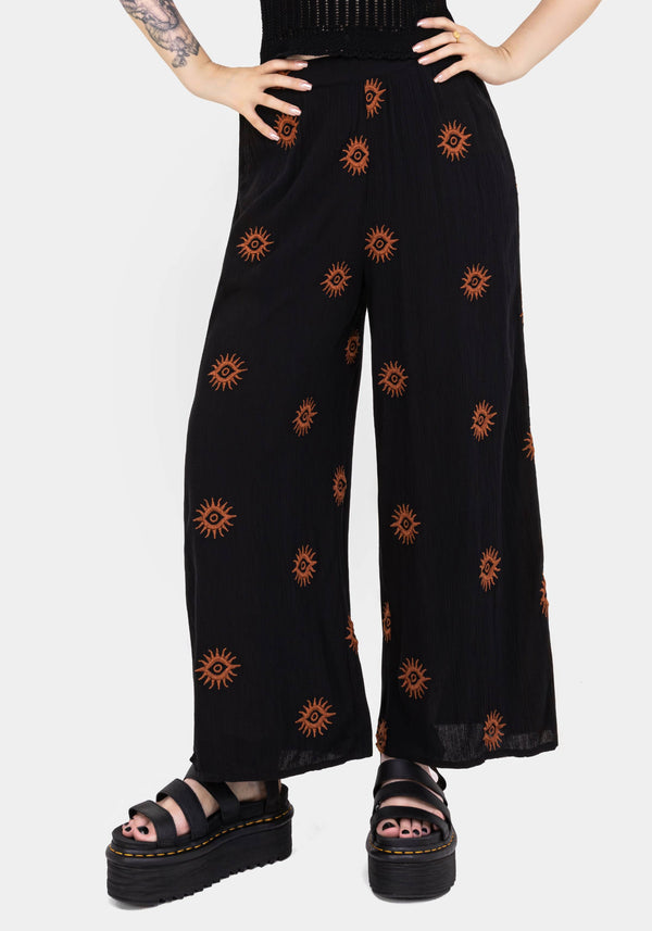 Solstice Embroidered Wide Leg Culotte