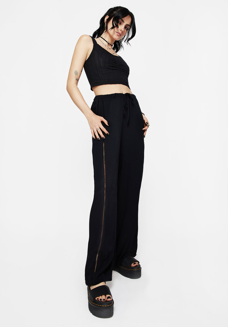 Blessing Lace Trim Wide Leg Trouser