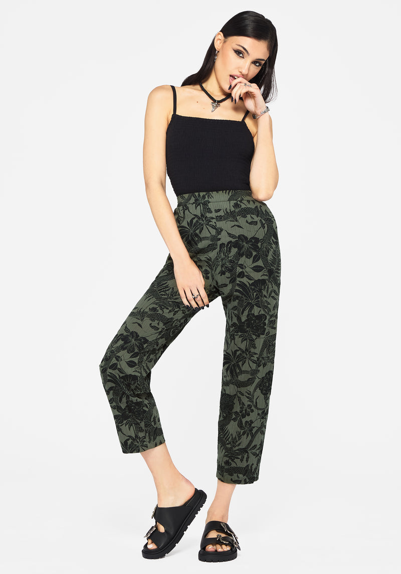 Bashe Cotton Soft Tapered Trousers - Green