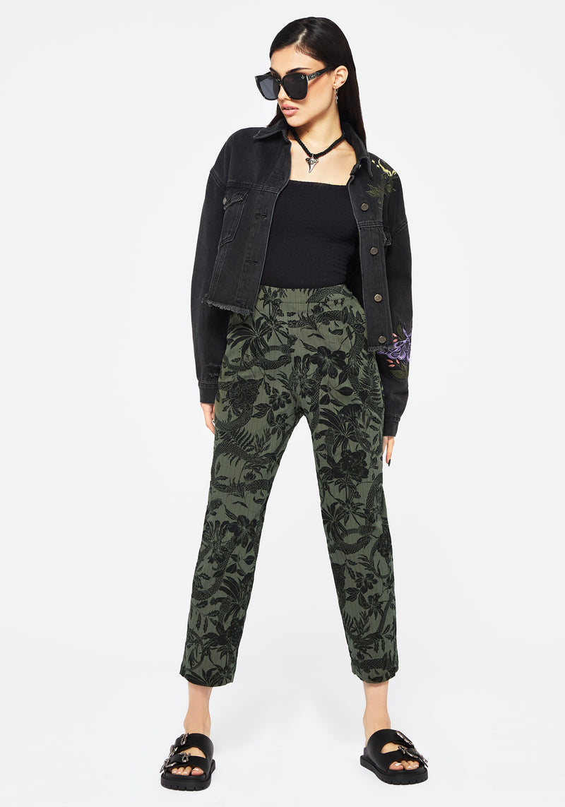 Bashe Cotton Soft Tapered Trousers - Green