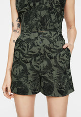 Bashe Cotton Wide Leg Shorts - Green