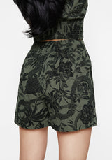 Bashe Cotton Wide Leg Shorts - Green