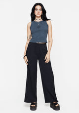 Rian Seersucker Straight Leg Trousers