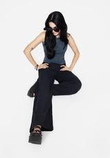 Rian Seersucker Straight Leg Trousers