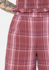 Zorina Cotton Check Wide Leg Trousers