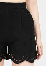 Synthweb Cotton Broderie Hem Shorts