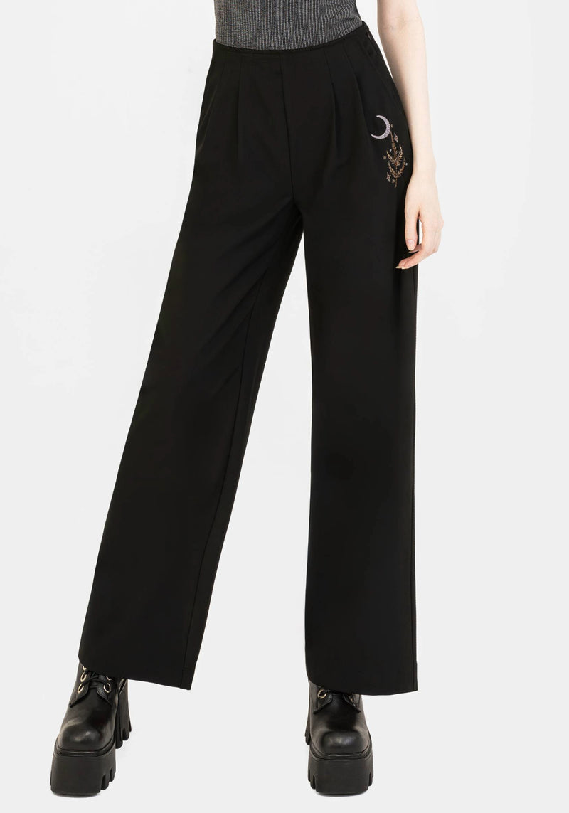 Lucia Firefly Embroidered Pleated Trousers