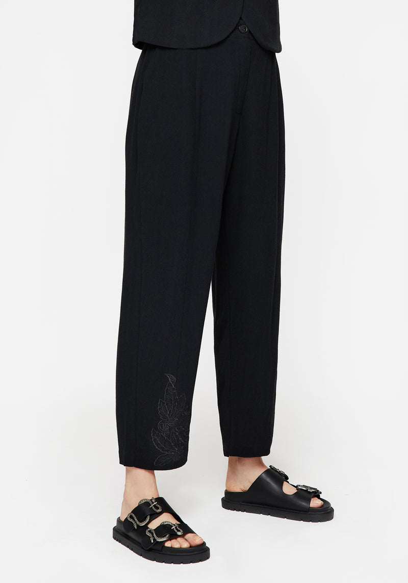Aya Embroidered Linen Blend Balloon Pants