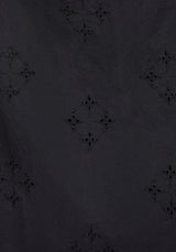 Crux Broiderie Cotton Button Up Midi Skirt