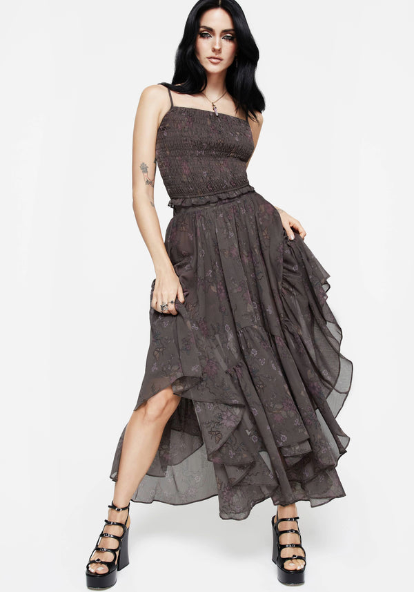 Arnora Chiffon Handkerchief Hem Midaxi Skirt