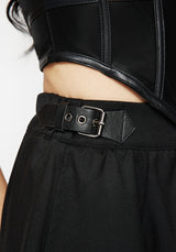 Nightingale Buckled Midi Skirt - Black