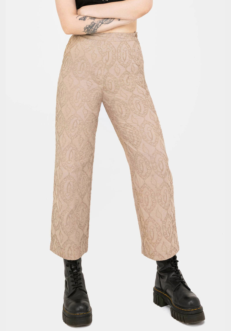 Suma Cotton Textured Pull On Tapered Trouser