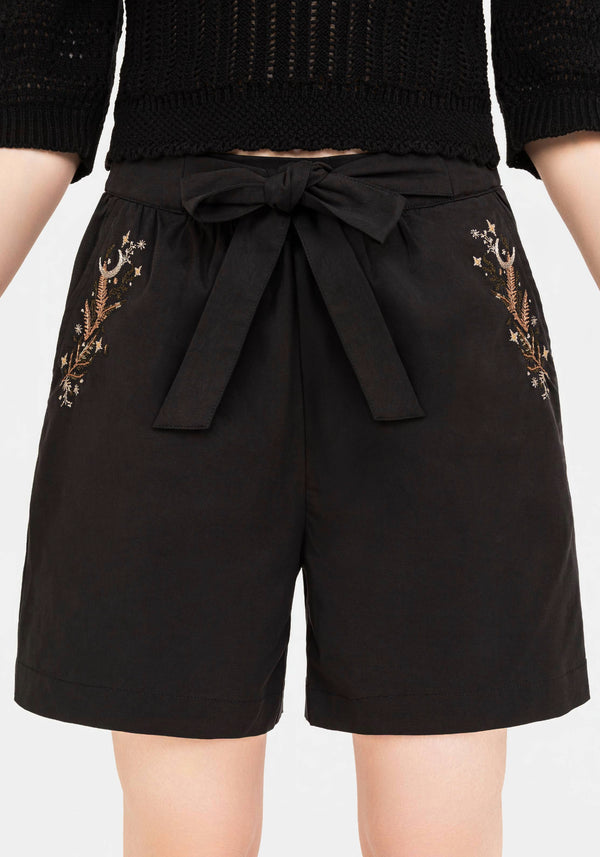 Abellona Embroidered Belted Short