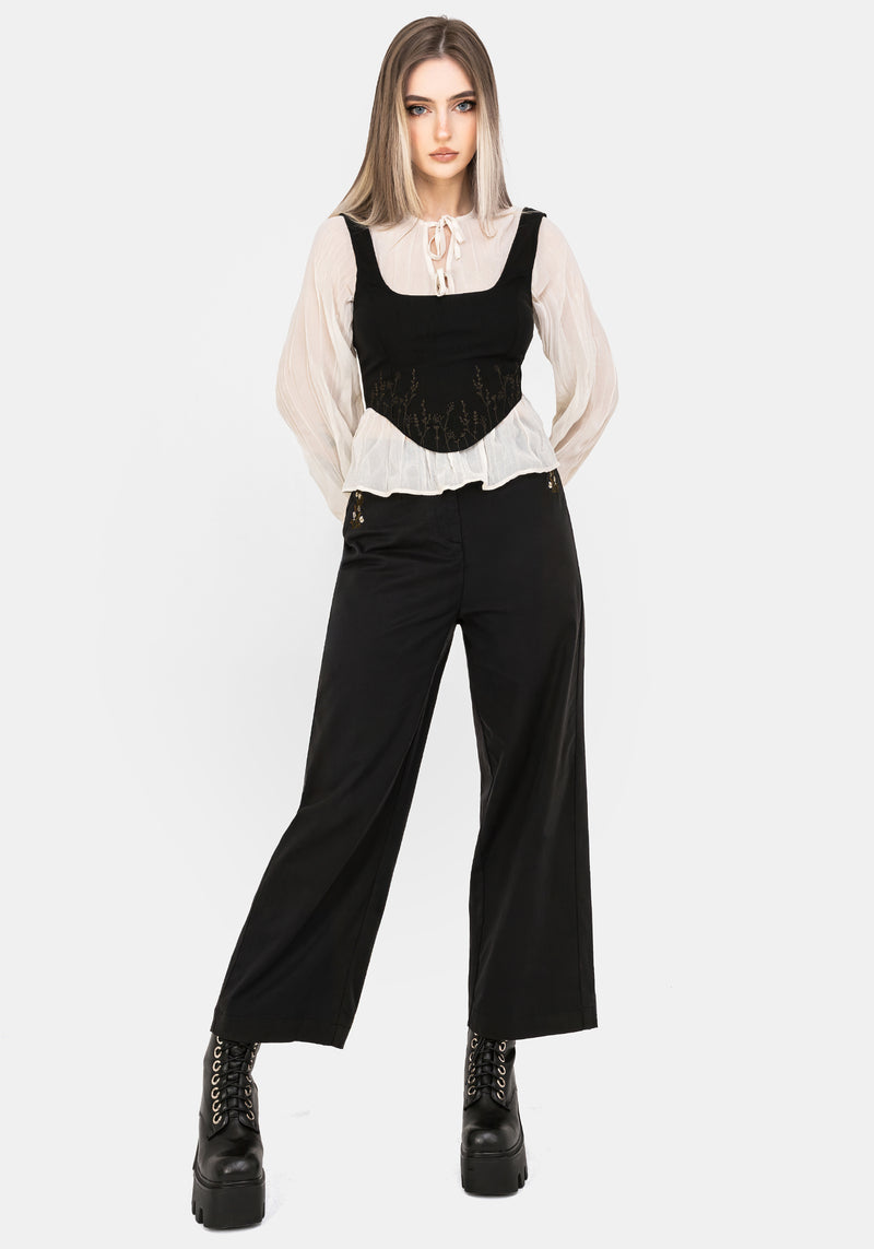 Harmony Embroidered Cropped Trouser