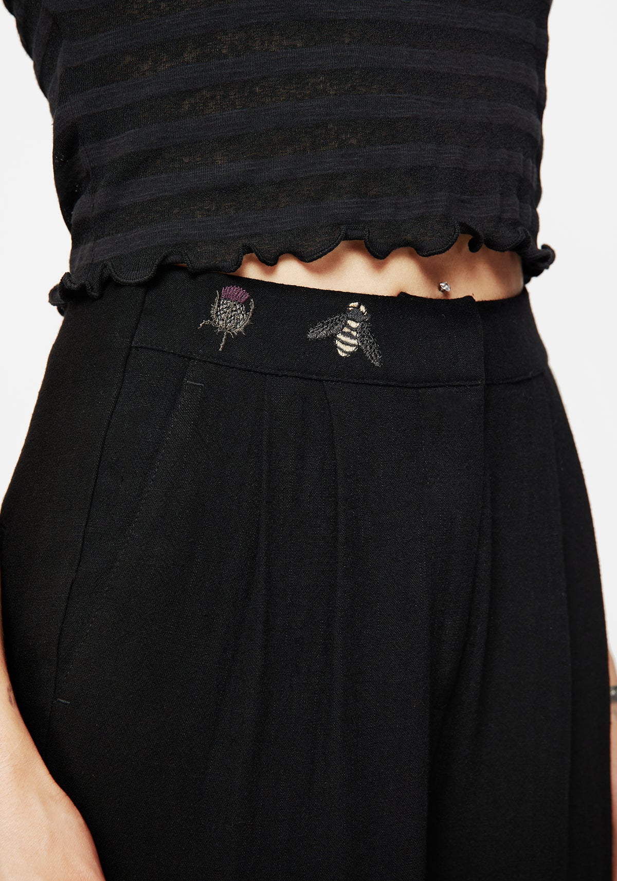 Chloris Embroidered Waist Balloon Trouser