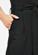 Hester Embroidered Tapered Trousers - Black