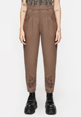 Hazel Embroidered Slim Tailored Trousers