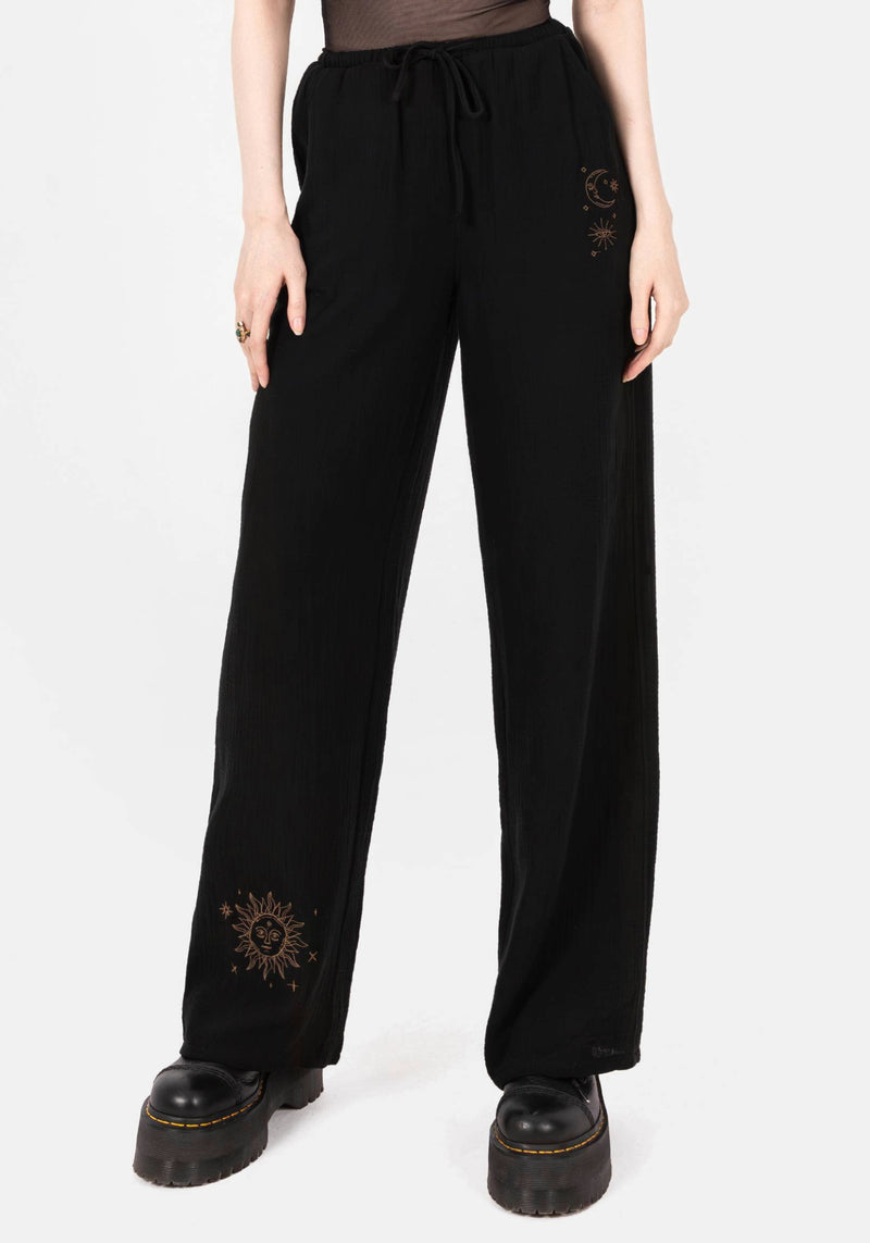 Cosmos Embroidered Wide Leg Trousers