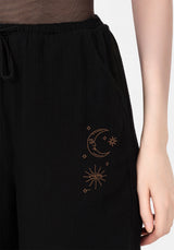 Cosmos Embroidered Wide Leg Trousers