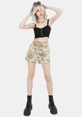 Maypole Cotton Print Paperbag Shorts