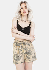 Maypole Cotton Print Paperbag Shorts