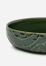 Rosethorn Floral Embossed Pasta Bowl  (4 Piece Set)