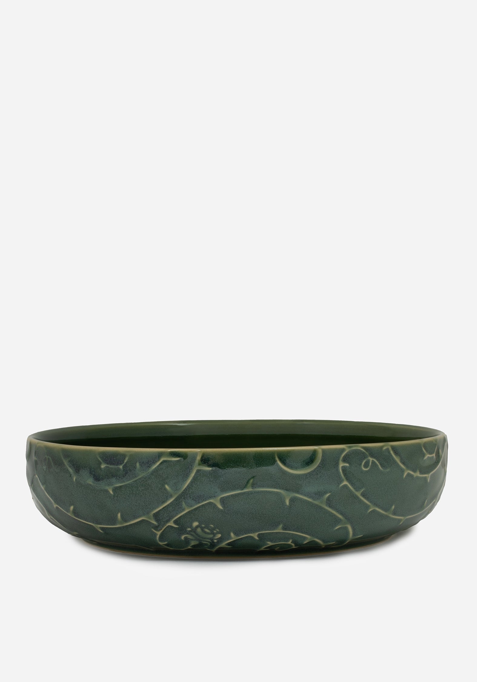 Rosethorn Floral Embossed Pasta Bowl  (4 Piece Set)
