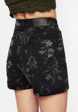 Thistle Floral Print Denim Shorts