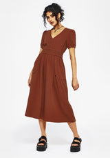 Tiana Cotton Applique Trim Midi Dress